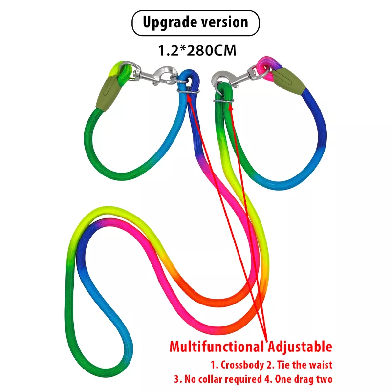 CAWAYI KENNEL Reflective Nylon Leashes Pet Dogs Chain Traction Rope Leads for Running Free Hands Rope Chain for Small Large Dogs