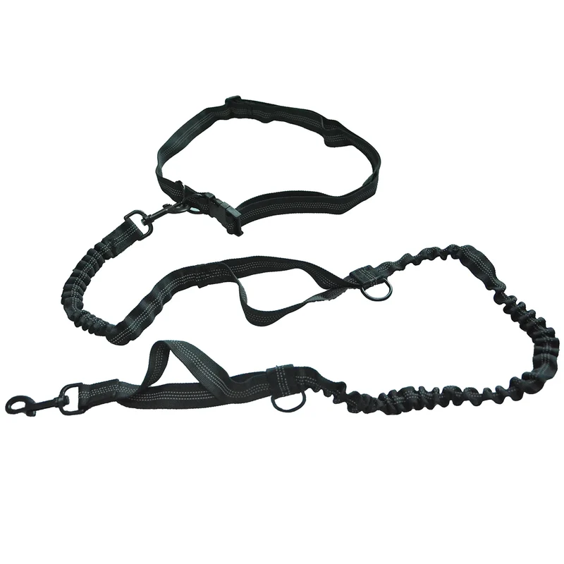 Retractable Hands Free Dog Leash For Running Double Handles Elastic Cord Reflective Large Dog Leash Pet Supplies