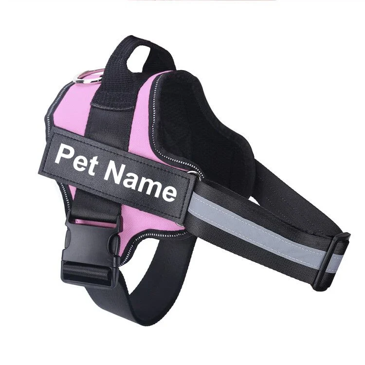 Dog Harness NO PULL Reflective Breathable Adjustable Pet Harness Vest with ID Custom Patch Outdoor Walking Dog Supplies