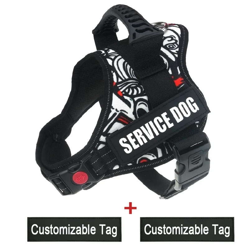 Reflective Nylon Pet Dog Harness All Weather Service Dog Vest Padded Adjustable Safety Vehicular Lead For large medium small Dog