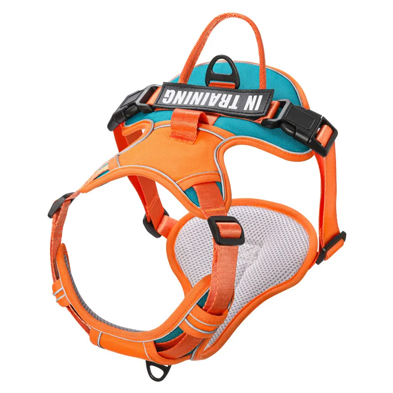 Nylon Adjustable Dog Harness Personalized Dog Harness Vest Reflective Breathable Pet Carrier Leash for Medium and Large Dogs