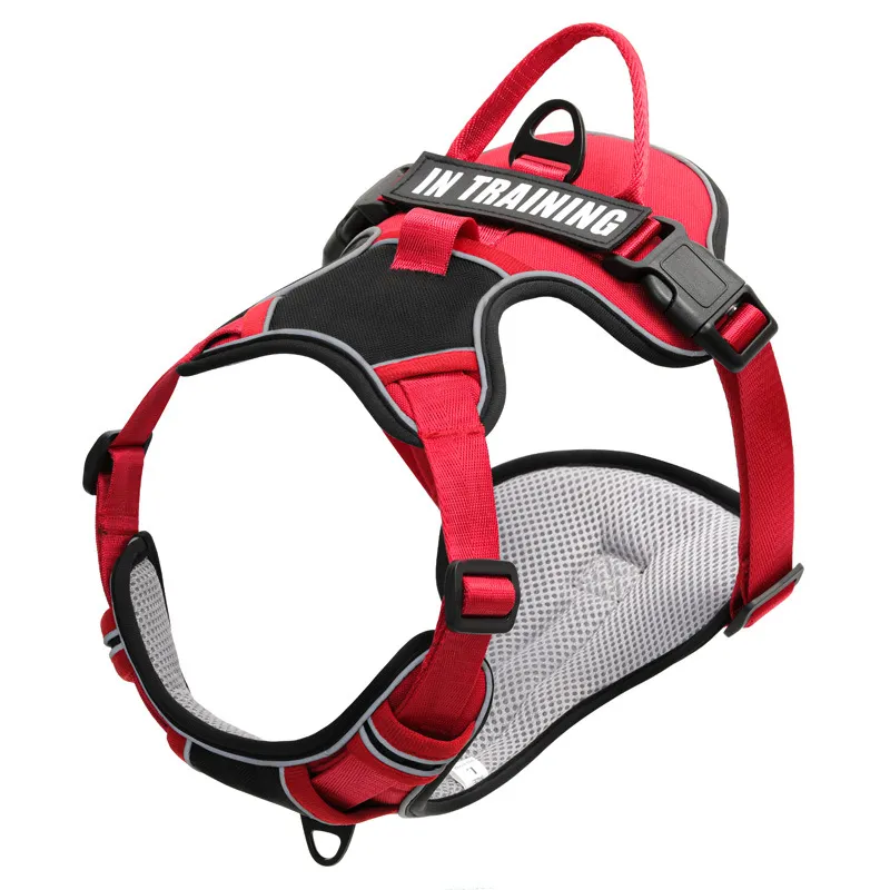Nylon Adjustable Dog Harness Personalized Dog Harness Vest Reflective Breathable Pet Carrier Leash for Medium and Large Dogs