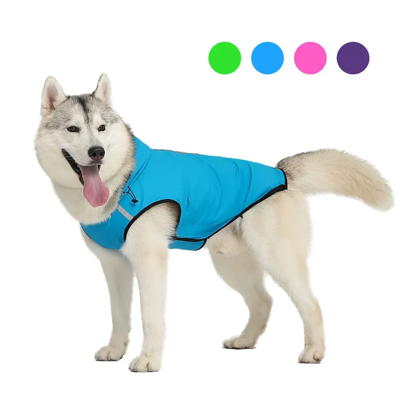 Amazon Hot Pet Clothing Dog Reflective Raincoat Large Medium and Small Size Hooded Waterproof Dog Clothes