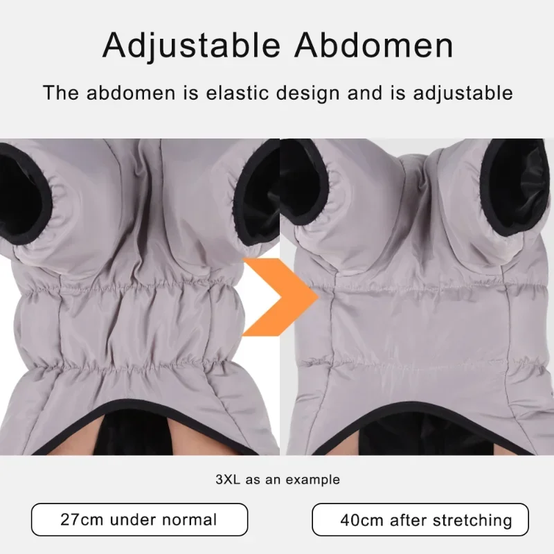Winter Large Dog Clothes Waterproof Big Dog Jacket Vest With High Collar Warm Pet Dog Coat Clothing For French Bulldog Greyhound