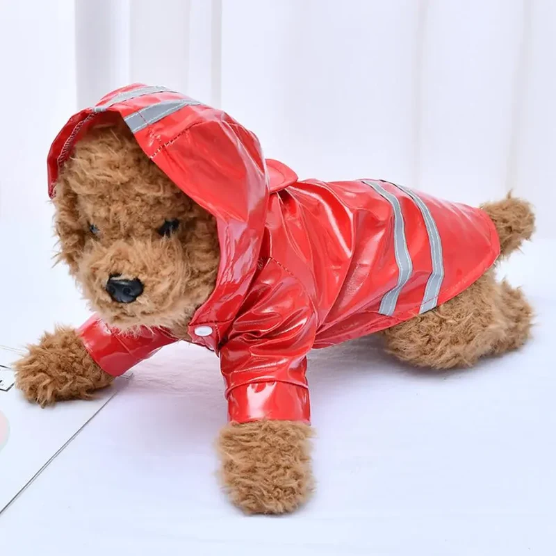 S-XL Pets Dog Clothes Hooded Raincoats Reflective Strip Dogs Rain Coat Waterproof Jackets Outdoor Breathable Clothes For Puppies