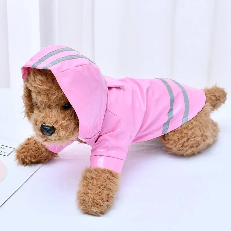 S-XL Pets Dog Clothes Hooded Raincoats Reflective Strip Dogs Rain Coat Waterproof Jackets Outdoor Breathable Clothes For Puppies