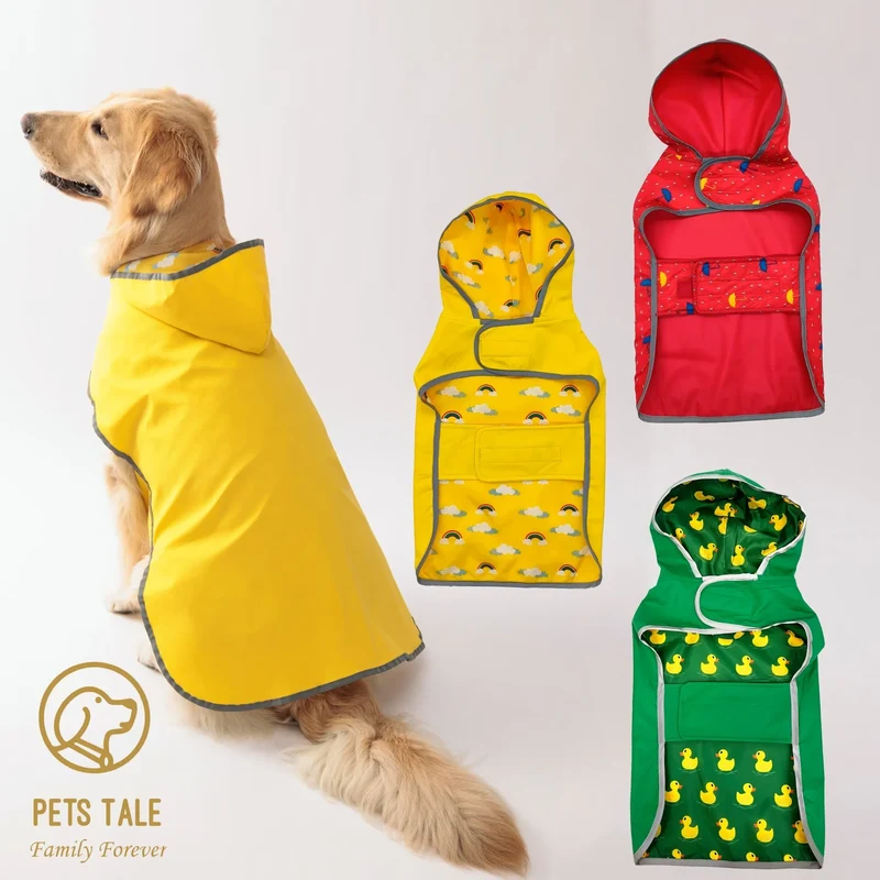 Keep Your Pup Dry & Stylish: Double-Layer Yellow Raincoat With Two-Way Wear!