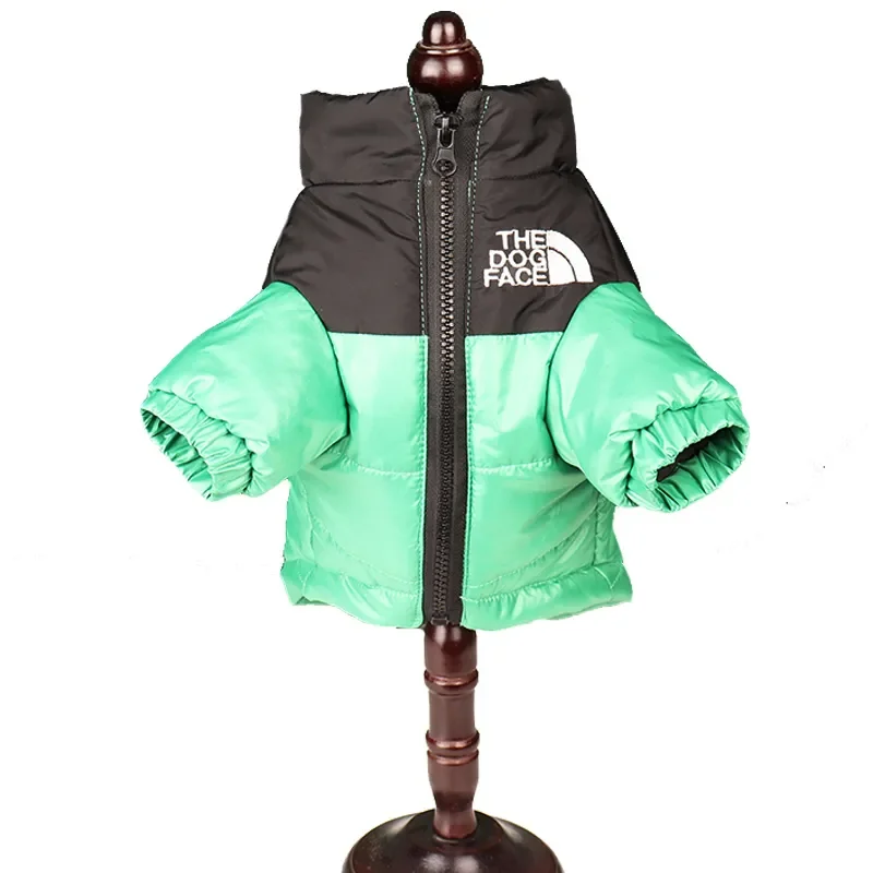 Dog Face Puffer Jacket Clothes Pet Puppy Hoodies Raincoats Warm Weatherproof Sweatshirt For Large Medium Small Dog