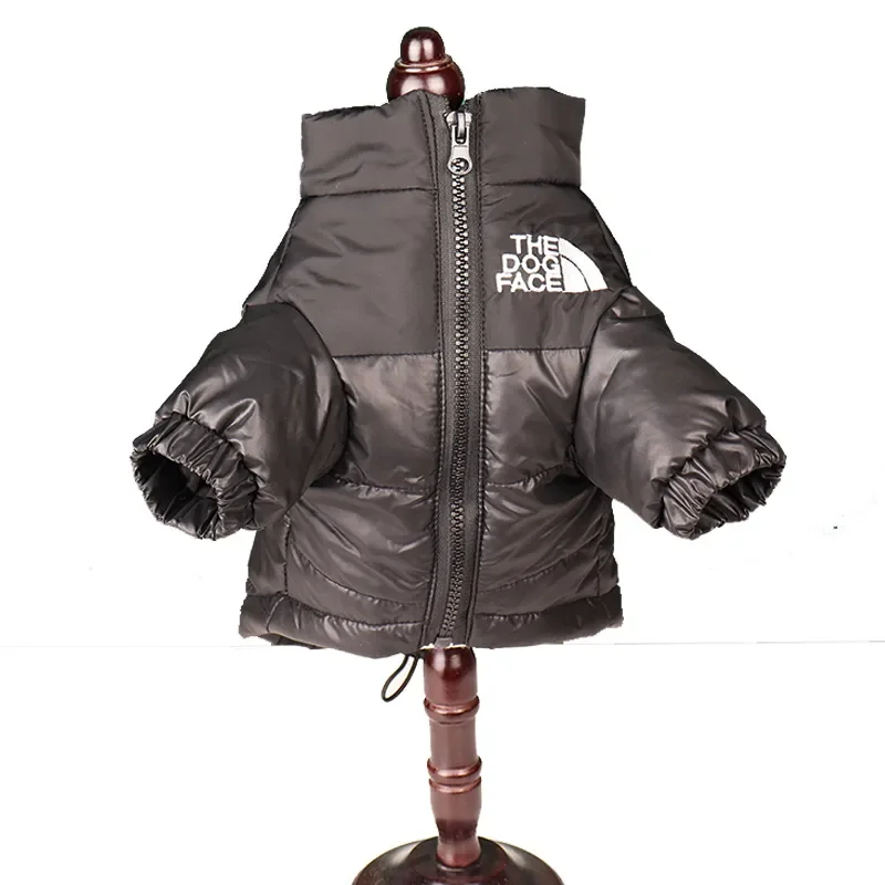 Dog Face Puffer Jacket Clothes Pet Puppy Hoodies Raincoats Warm Weatherproof Sweatshirt For Large Medium Small Dog