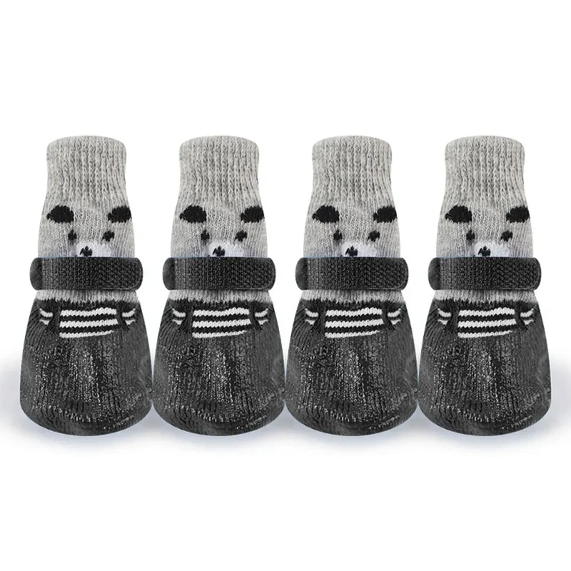 Dog Cat Boots Shoes Socks Waterproof Dog Shoes Rain Snow Pet Booties Anti-Slip Small Puppy Sock Shoes with Adjustable Drawstring