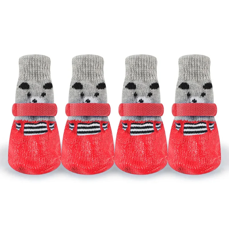 Dog Cat Boots Shoes Socks Waterproof Dog Shoes Rain Snow Pet Booties Anti-Slip Small Puppy Sock Shoes with Adjustable Drawstring