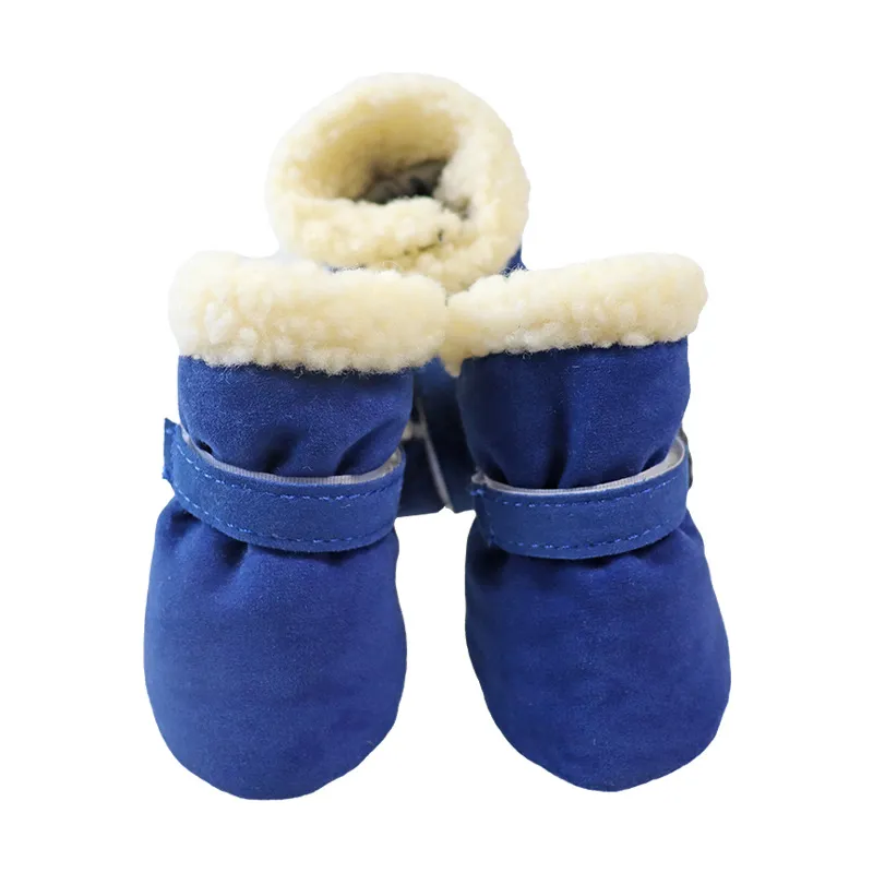 4Pcs Winter Waterproof Warm Pet Dog Shoes Non-slip Snow Boots for Small Breeds Dogs Puppy Cat Chihuahua Pet Paw Care Pug