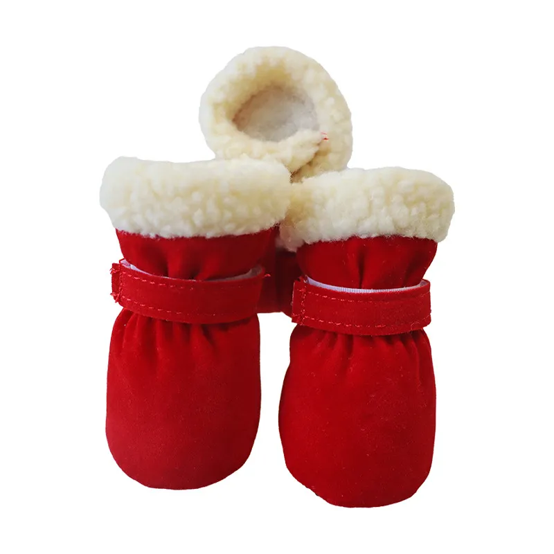 4Pcs Winter Waterproof Warm Pet Dog Shoes Non-slip Snow Boots for Small Breeds Dogs Puppy Cat Chihuahua Pet Paw Care Pug