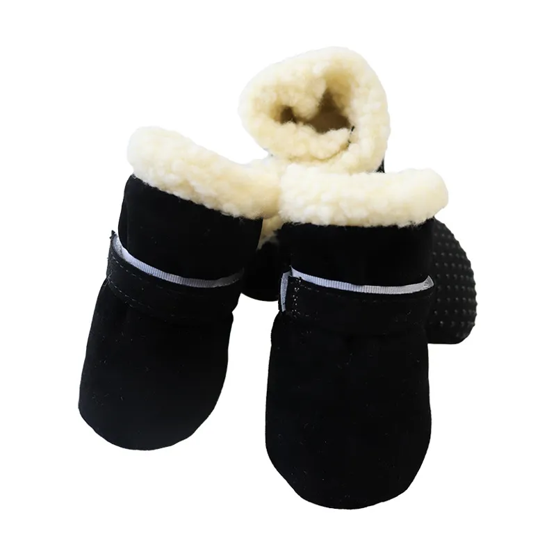 4Pcs Winter Waterproof Warm Pet Dog Shoes Non-slip Snow Boots for Small Breeds Dogs Puppy Cat Chihuahua Pet Paw Care Pug