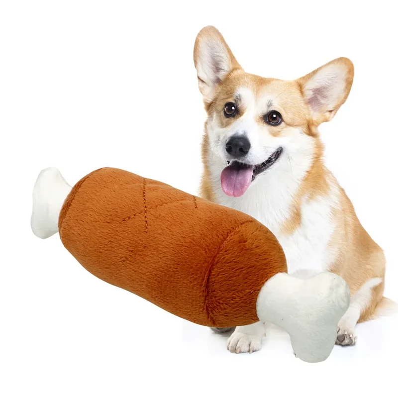 Dog Cat Fleece Toys Elephant Duck Pig Chicken Legs Pet Funny Plush Toys Fit for All Pets Popular Squeak Chew Sound Dolls