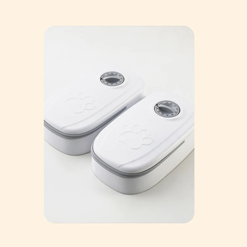Pet Automatic Timing Feeder 350ML Large Capacity Dry&Wet Food Container Electric Dog Double Dish Bowl For Cats Dogs KOOBDIN