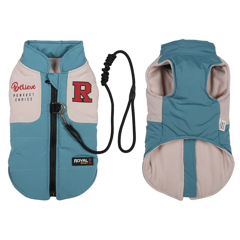 Winter Pet Dog Jacket With Harness Rope Warm Clothes Waterproof Coat For Small Medium Large Chihuahua French Bulldog Outfits