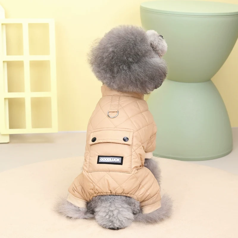 Dog Clothes Winter New Lucky Four-Leg Cotton-Padded Clothes Teddy Bichon Small Size Dogs Pet Thickened Four-Leg Autumn and Winter Clothes