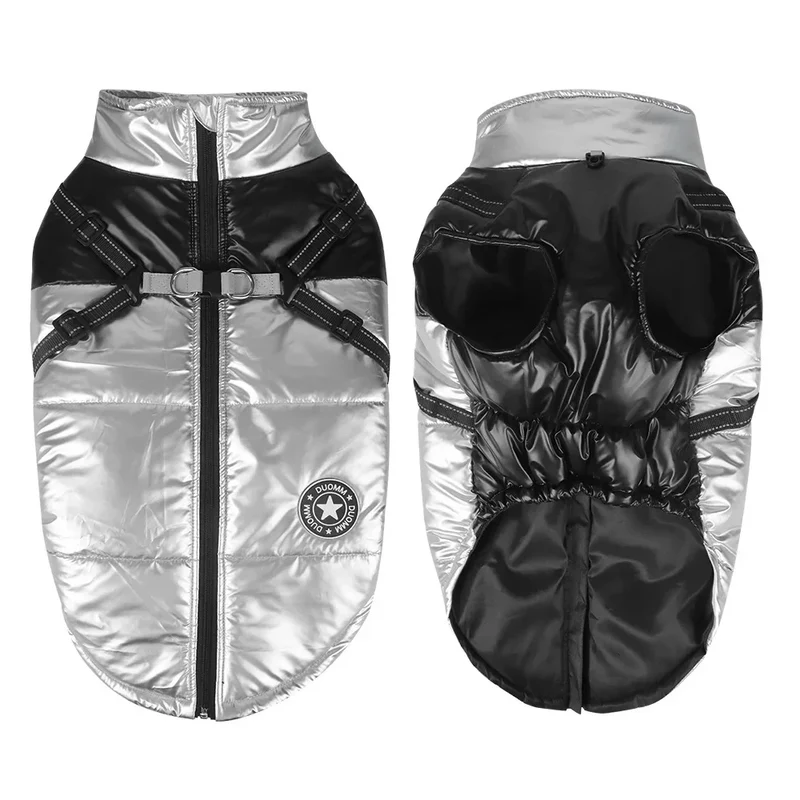 S-7XL Pet Dog Jacket Big Dog Coat With Harness Winter Warm Dog Clothes for Small Medium Large Dogs French Bulldog Yorkie Costume