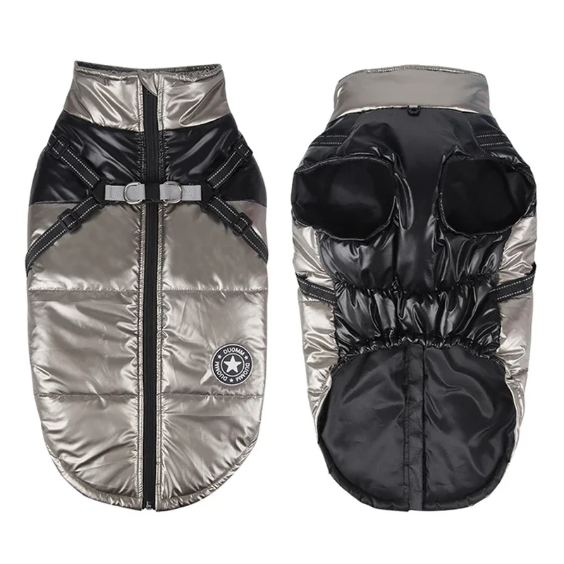 S-7XL Pet Dog Jacket Big Dog Coat With Harness Winter Warm Dog Clothes for Small Medium Large Dogs French Bulldog Yorkie Costume