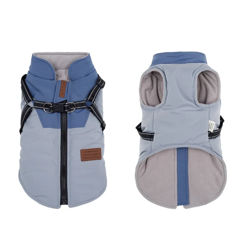 Pet Dog Jacket With Harness Winter Warm Dog Clothes Waterproof Dog Coat for Small Large Dogs Chihuahua French Bulldog Outfits
