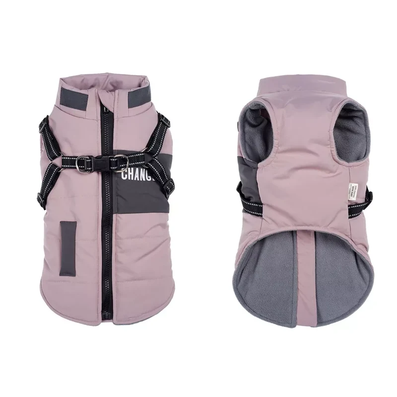 Pet Dog Jacket With Harness Winter Warm Dog Clothes Waterproof Dog Coat for Small Large Dogs Chihuahua French Bulldog Outfits