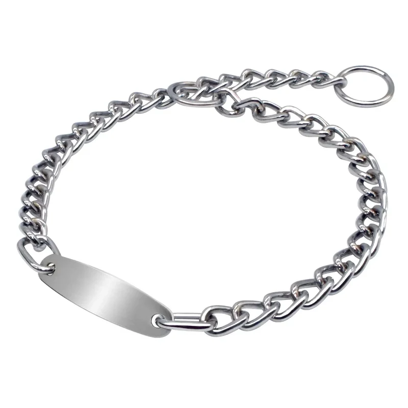 Customized Dog Chain Collar Engraved Dogs ID Collars Choke Pet Training Necklace Slip Chain For Medium Large Dogs Pitbull Pug