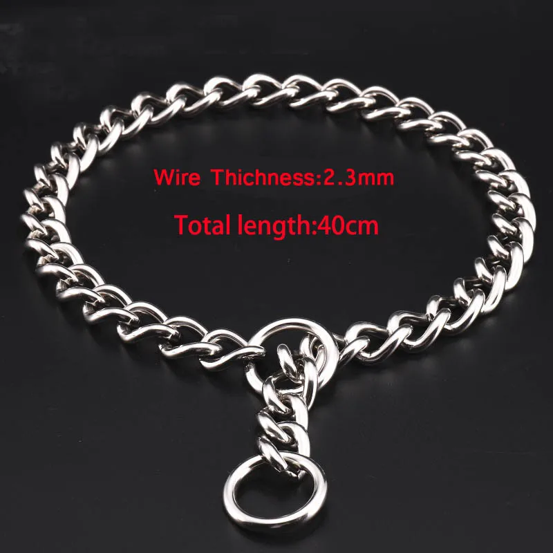 304 Stainless Steel P Chain for Dogs Training Choke Collars for Large Dogs French Bulldog German Shepherd Heavy Duty Pet Collar