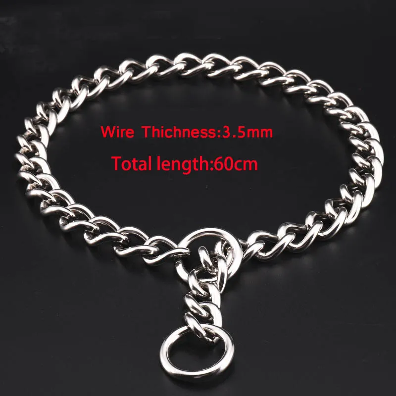 304 Stainless Steel P Chain for Dogs Training Choke Collars for Large Dogs French Bulldog German Shepherd Heavy Duty Pet Collar