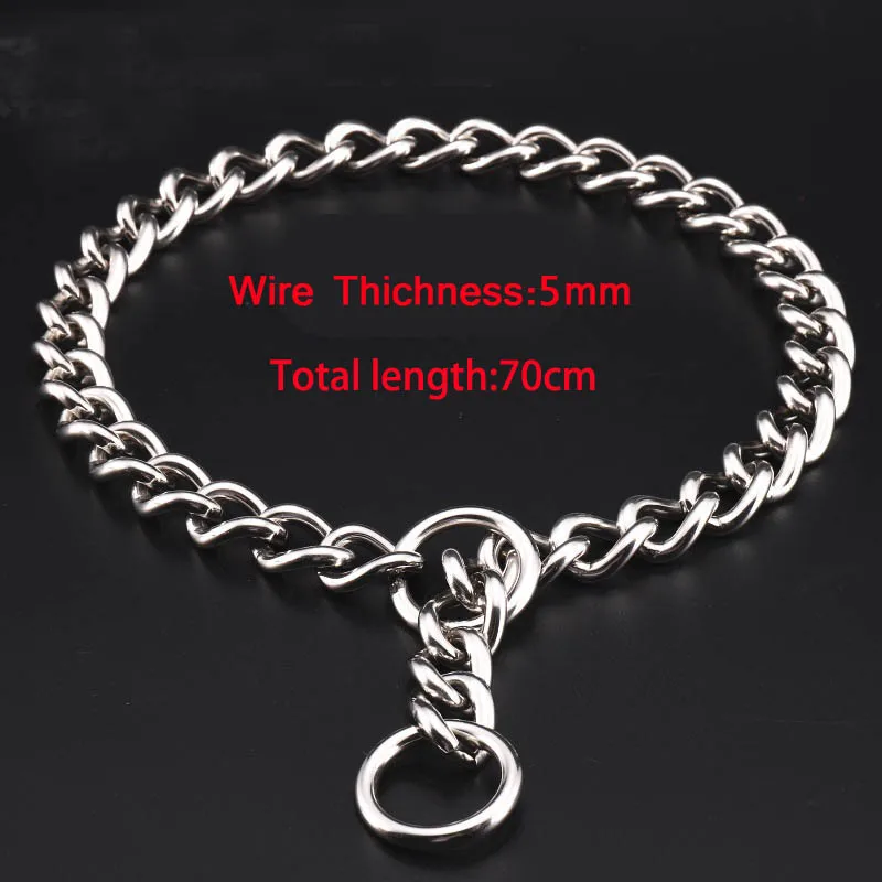 304 Stainless Steel P Chain for Dogs Training Choke Collars for Large Dogs French Bulldog German Shepherd Heavy Duty Pet Collar