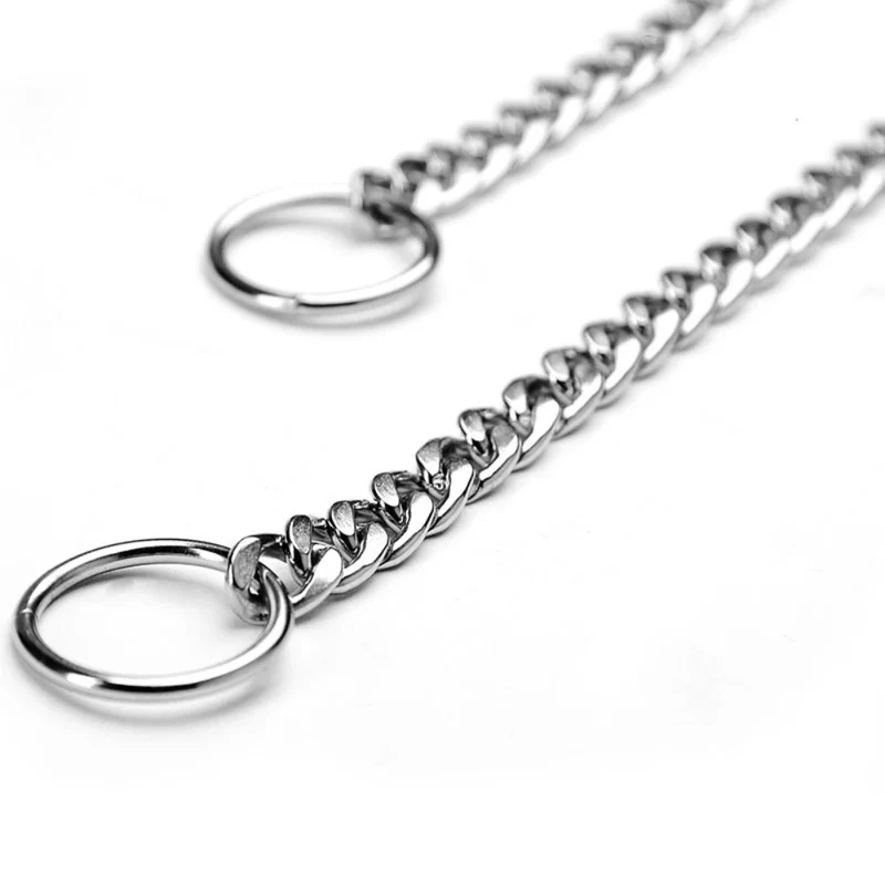 Dog Collar Stainless Steel Dog Pinch Collar Slip Chains P Choke Collar for Training Dogs Cozy Smooth Flat Design Pet Slip Collar