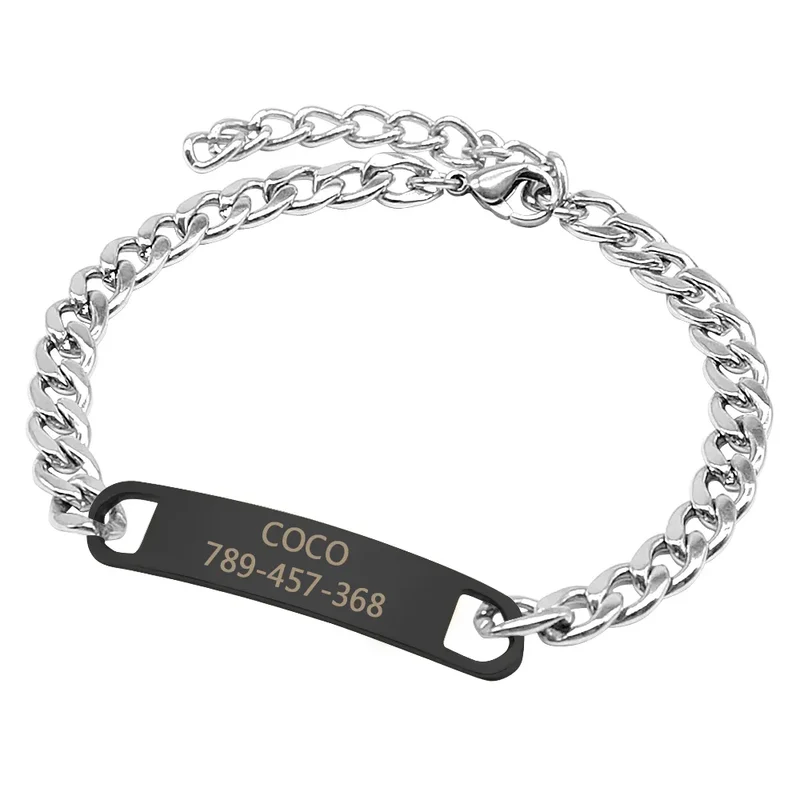 Customized Cat Chain Collar Free Engraved Puppy Kitten ID NamePlate Necklace Anti-lost Pet Collars For Small Dogs Cats Yorkshire