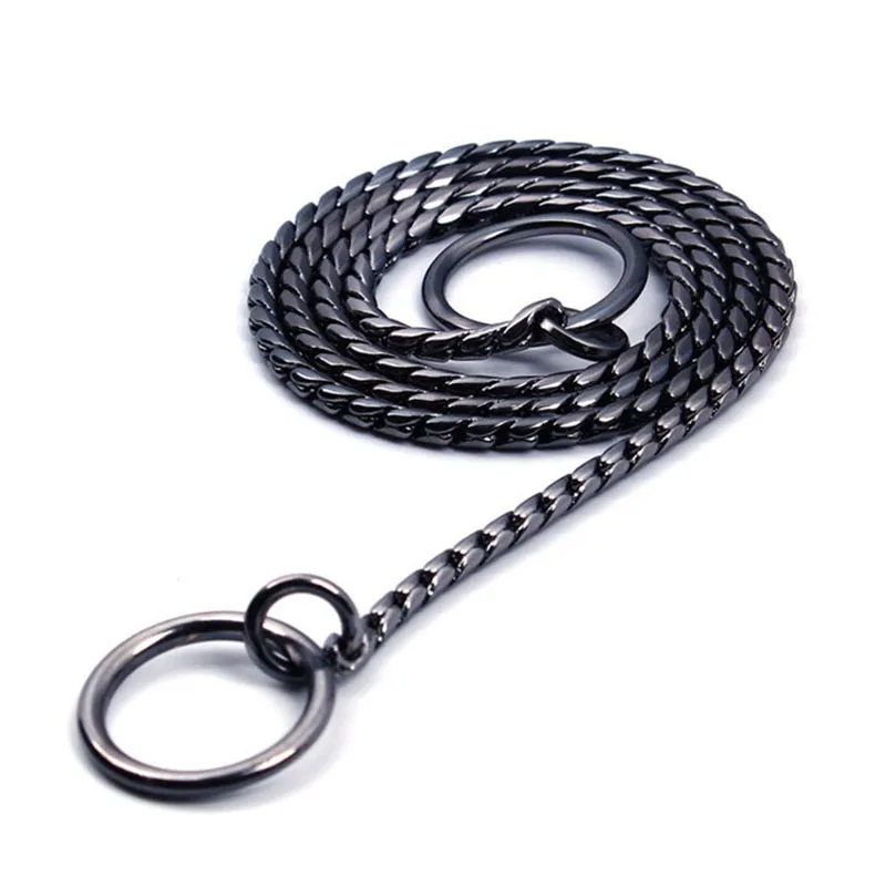 Heavy Duty Dog Choke Collar Slip Dog P Chain Snake Collar Plating Anti-Rust Dog Training Collars for Small Large Dogs Black/Gold