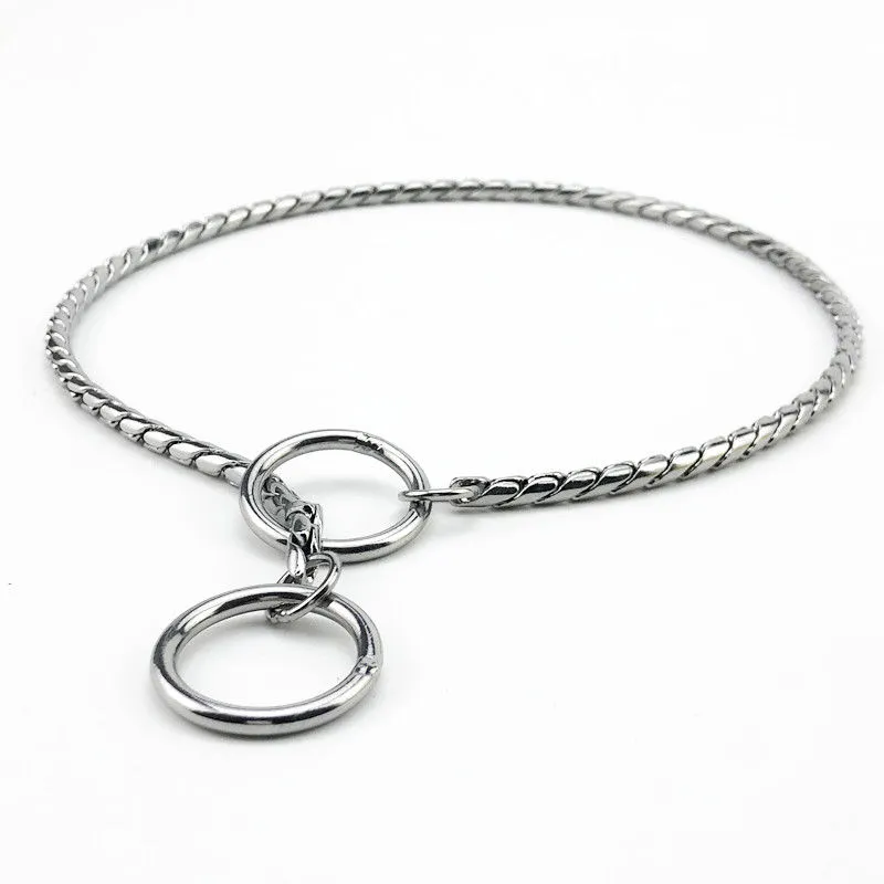 Heavy Duty Dog Choke Collar Slip Dog P Chain Snake Collar Plating Anti-Rust Dog Training Collars for Small Large Dogs Black/Gold