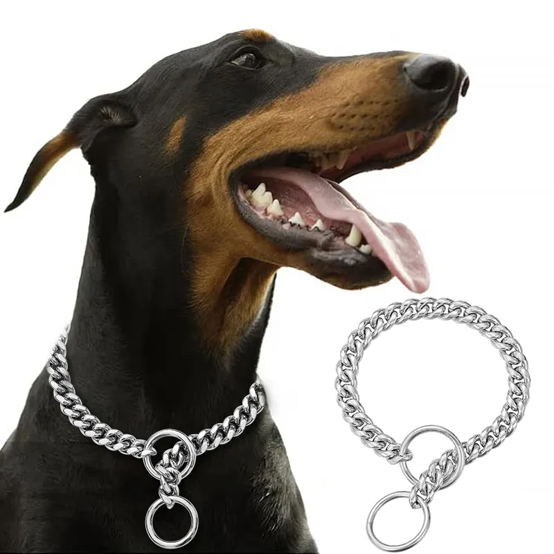 Stainless Chain Collar Large Collar Chain For Metal Dog Dogs Medium Links Link Small Steel Gold Cuban Walking Training