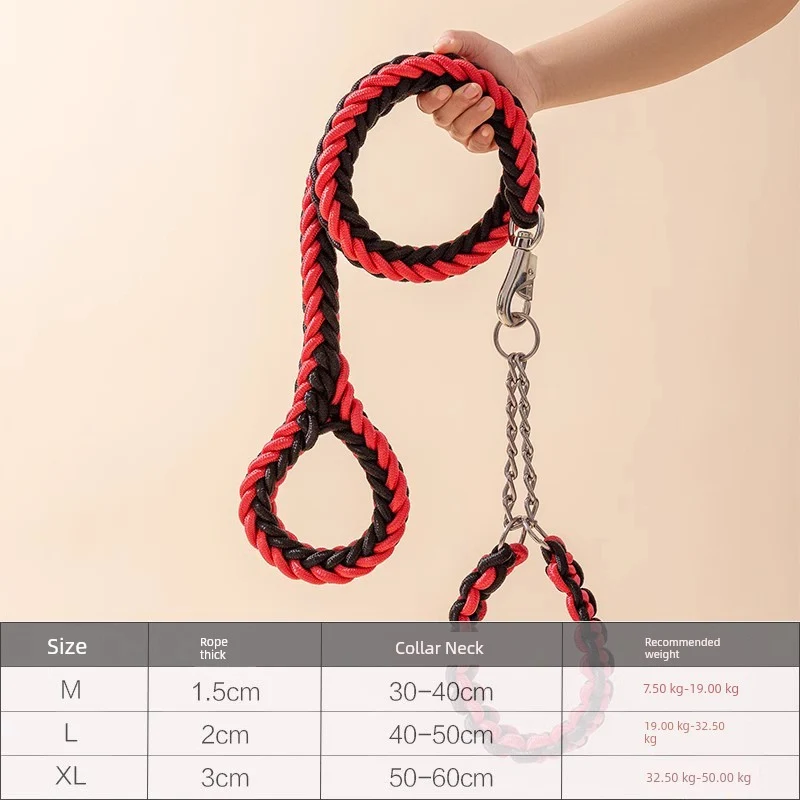 Big Dog P Chain Hand Holding Rope Dog Chain Golden Retriever Rope Medium Large Dog Pet Supplies Traction Belt Collar