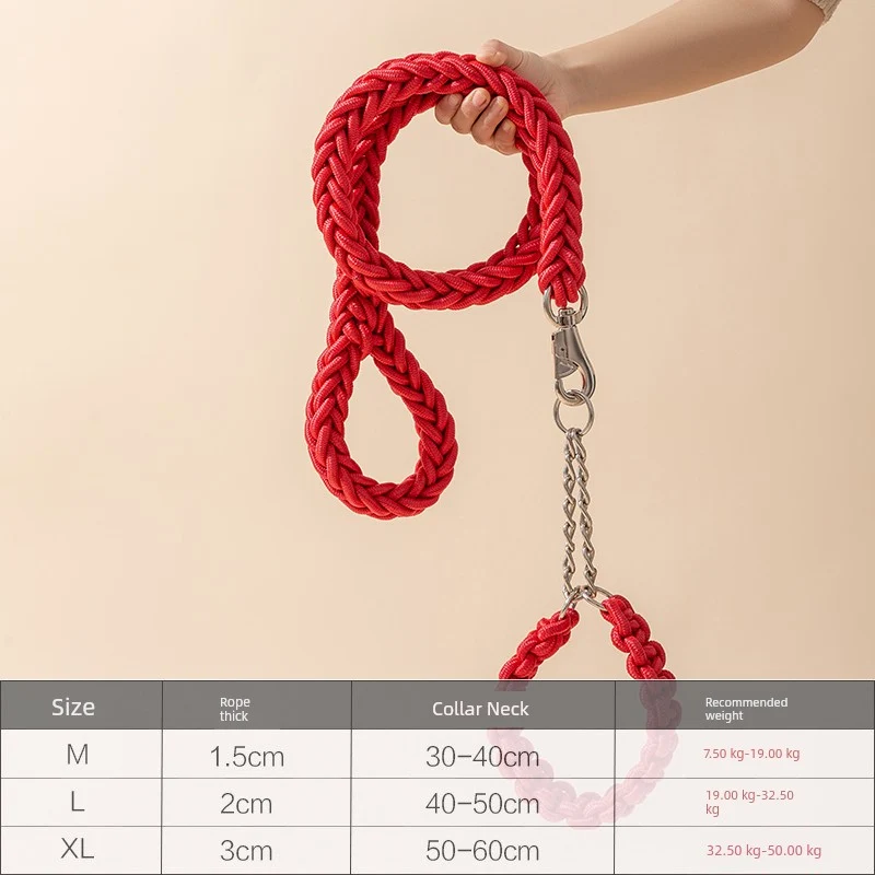 Big Dog P Chain Hand Holding Rope Dog Chain Golden Retriever Rope Medium Large Dog Pet Supplies Traction Belt Collar