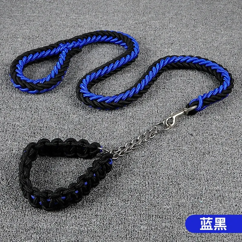Dog Hand Holding Rope Medium Large Dog Samoyed Golden Retriever Labrador Dog Leash Collar Woven Explosion-Proof Dog Chain