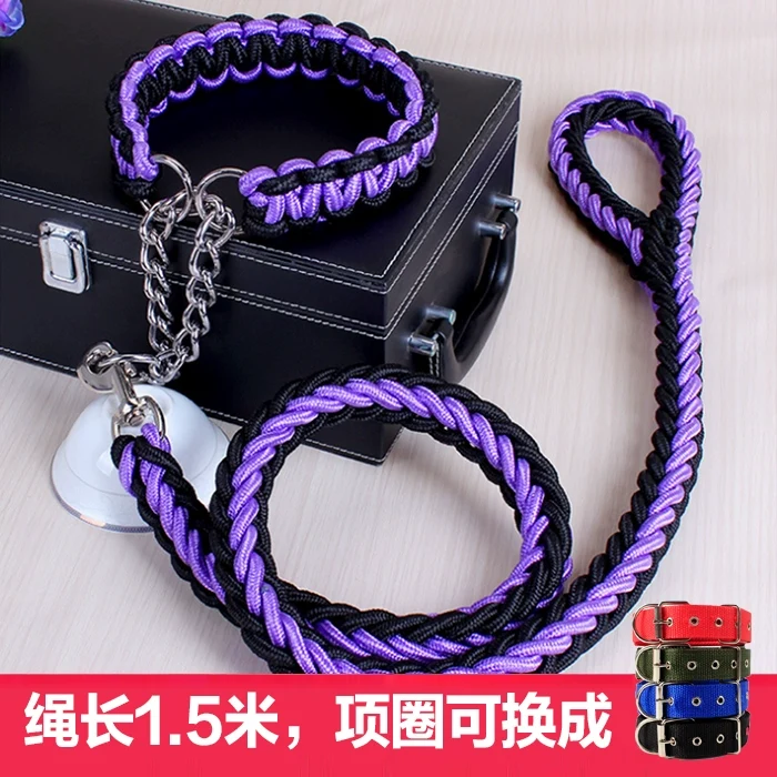Dog Hand Holding Rope Medium Large Dog Golden Retriever Samoyed Alaska Dog Leash Adjustable Collar Dog Chain