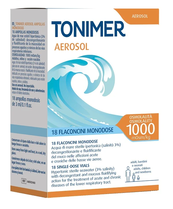 Tonimer Aerosol 1000MOSM/KG 18 Flaconcini Monodose Da 3ml