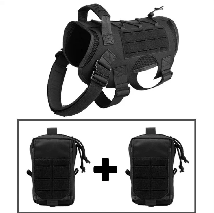 Dog Tactical Vest Medium-Sized Dog Large Dog German Shepherd Malinois Breathable Waterproof Outdoor Big Dog Training Dog Vest Chest Back