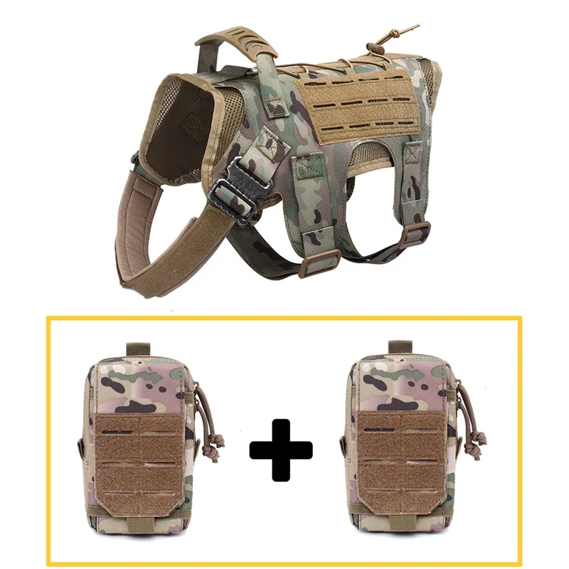 Dog Tactical Vest Medium-Sized Dog Large Dog German Shepherd Malinois Breathable Waterproof Outdoor Big Dog Training Dog Vest Chest Back