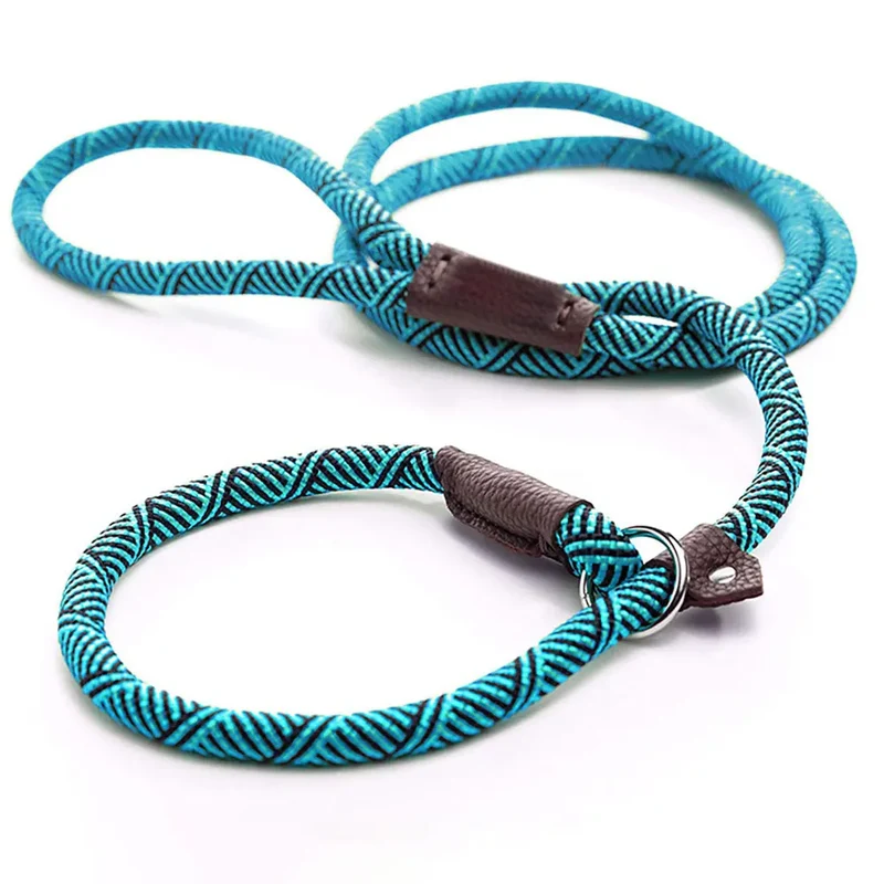 Strong Durable Dog Slip Rope Leash Adjustable Loop Collar Comfortable Leash Supports The Strongest Pulling Large Medium Dogs