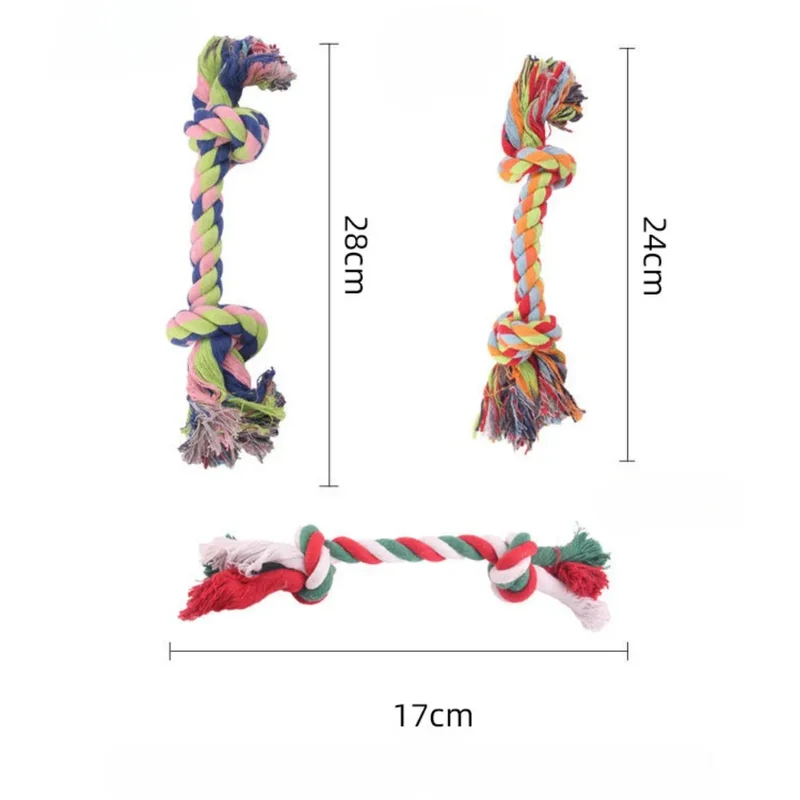 Pet Product for Dog Pet Supplies Puppy Dogs Cotton Linen Braided Bone Rope Clean Molar Chew Knot Play Toys Large Small Dogs Toys