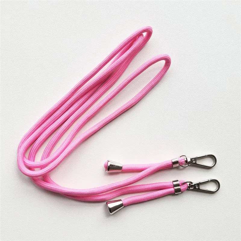 Dual Hook Crossbody Cord Lanyard For Mobile Phone Universal Adjustable Strap Bold 6mm Long Shoelace Clip Neck Hang Tether Rope