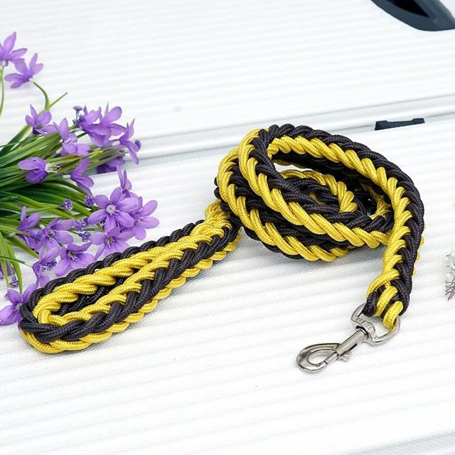 1.2M Length Large Dog Hand-knitted Leash Nylon Rope iron Buckle Pet Traction Rope For Big breed dogs Pet Traction Rope Firm