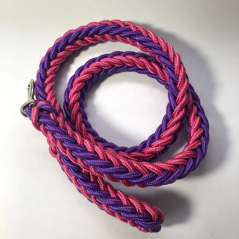 1.2M Length Large Dog Hand-knitted Leash Nylon Rope iron Buckle Pet Traction Rope For Big breed dogs Pet Traction Rope Firm