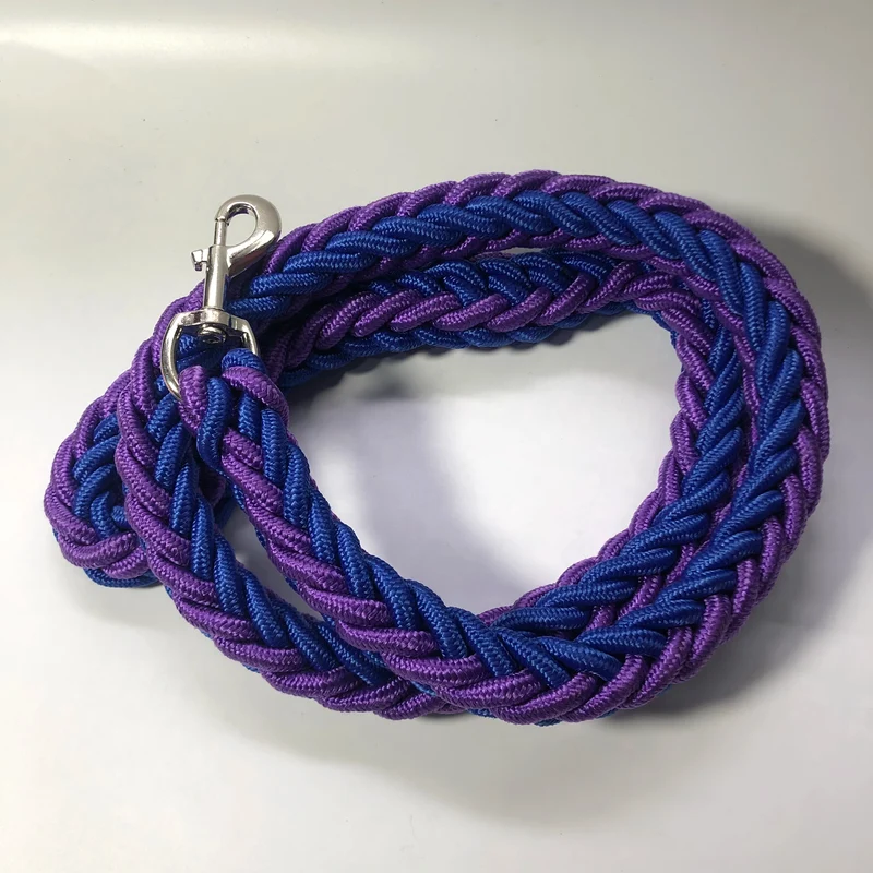 1.2M Length Large Dog Hand-knitted Leash Nylon Rope iron Buckle Pet Traction Rope For Big breed dogs Pet Traction Rope Firm