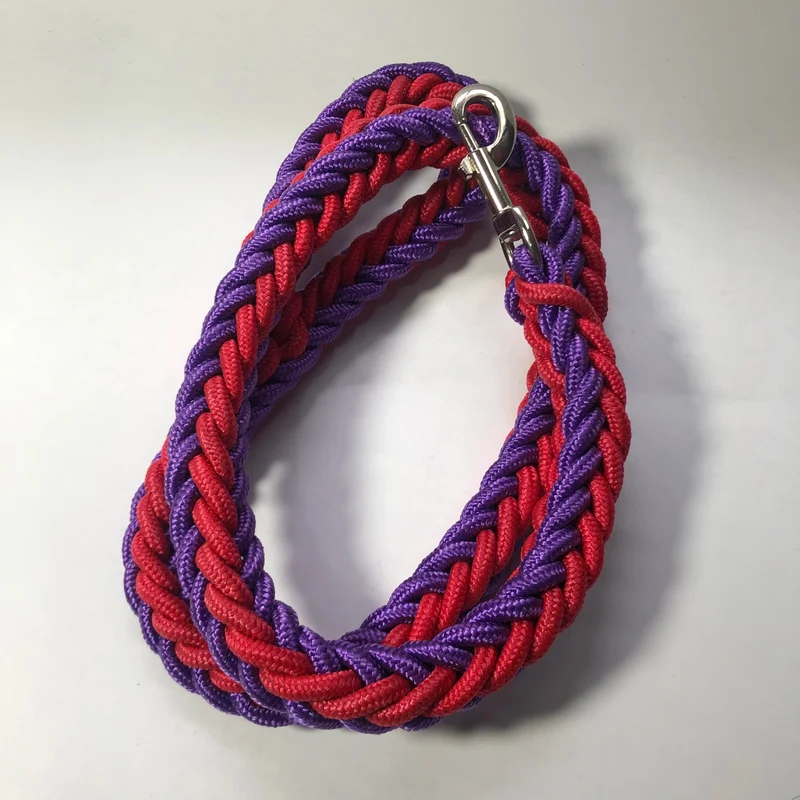 1.2M Length Large Dog Hand-knitted Leash Nylon Rope iron Buckle Pet Traction Rope For Big breed dogs Pet Traction Rope Firm