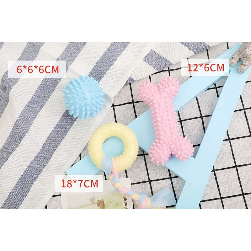 Dog Toy Ball Bite-Resistant Molar Rod Small Size Dogs Puppy Puppy Teddy Pet's Self-Hi Relieving Stuffy Rubber Supplies